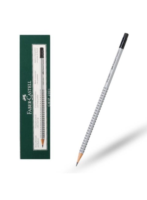 FC Graphite Pencil Grip 2001 w/eraser Silver bx/12