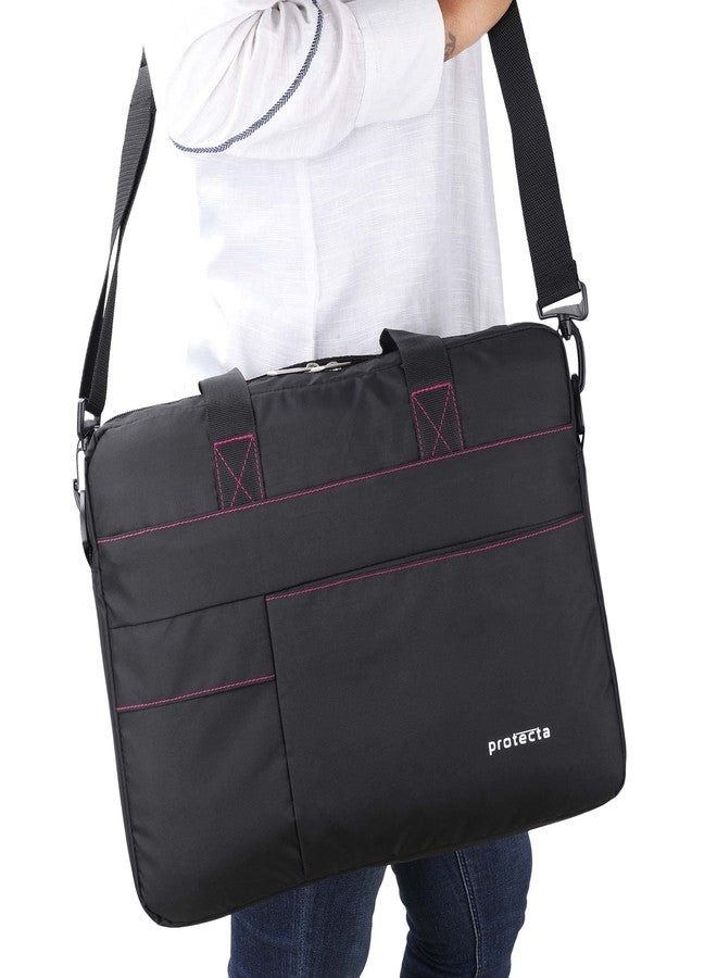 Protecta Pace Office Shoulder Bag Briefcase for Screen Sizes 13" & 14" - Black & Pink - Image 2