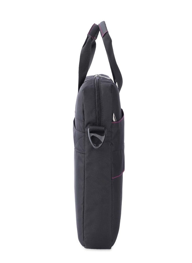 Protecta Pace Office Shoulder Bag Briefcase for Screen Sizes 13" & 14" - Black & Pink - Image 4