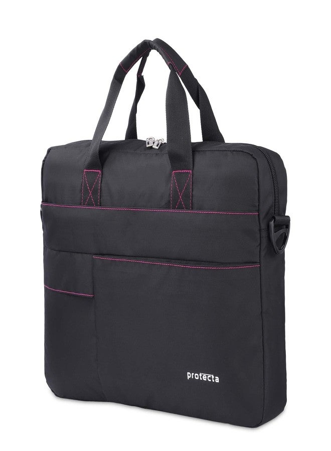 Protecta Pace Office Shoulder Bag Briefcase for Screen Sizes 13" & 14" - Black & Pink - Image 3