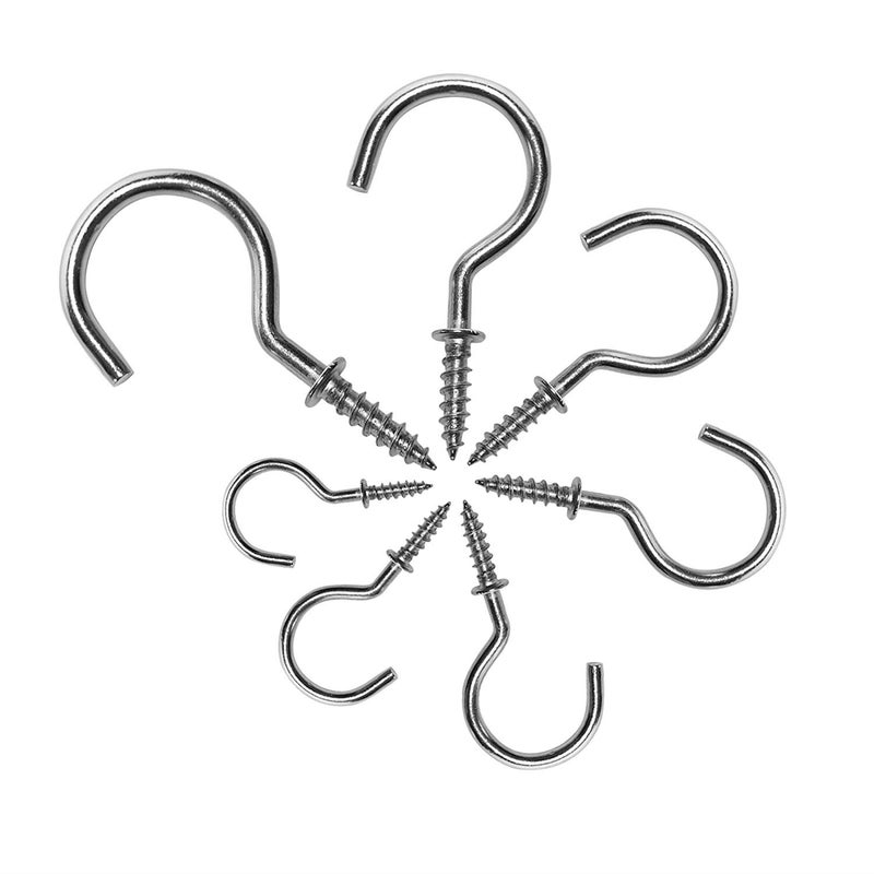 DIY Crafts DIY Crafts 120 PCS Nickel Plated Metal Ceiling Hooks Screw Hooks Cup Hook Holder 7 Assorted Sizes  - Image 3
