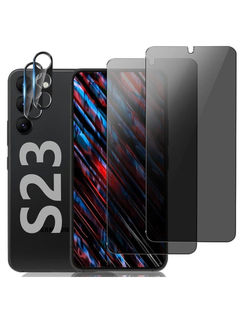 Captaintech Glass Screen Protector for Galaxy S23 and Camera Lens Film, 9H Hardness Full Coverage Anti-Fingerprints Support Fingerprint Unlocking for Samsung Galaxy S23 - Image 1