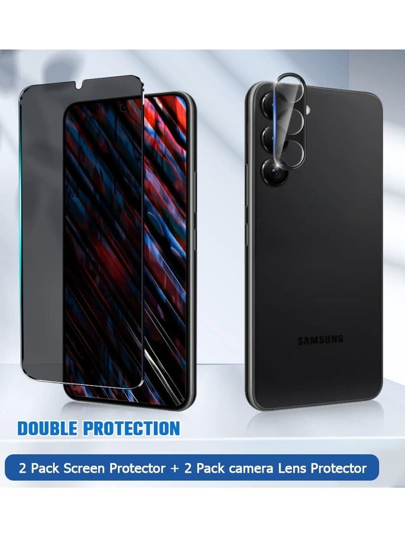 Captaintech Glass Screen Protector for Galaxy S23 and Camera Lens Film, 9H Hardness Full Coverage Anti-Fingerprints Support Fingerprint Unlocking for Samsung Galaxy S23 - Image 2