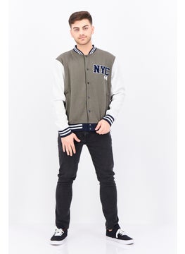 Threadbare Men Embroidered Long Sleeves Jacket Shirt, Dark Olive Combo  - Image 4
