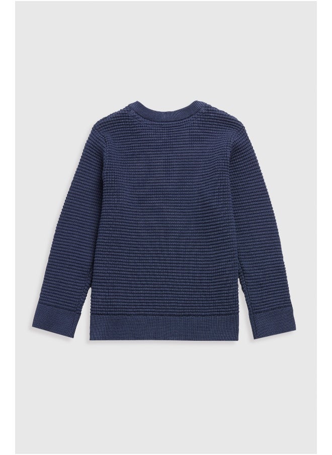 mothercare Navy Knitted Jumper long sleeve  - Image 2