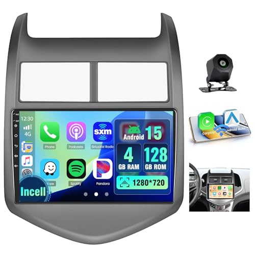 Hikity 4128G Android 15 Radio for Chevy Sonic 2011 2012 2013 2014 2015 9 Incell Full Touchscreen Stereo Wireless CarPlayAndroid Auto Bluetooth GPS Navigation 5G WiFi FMRDS AHD Backup Camera - Image 1
