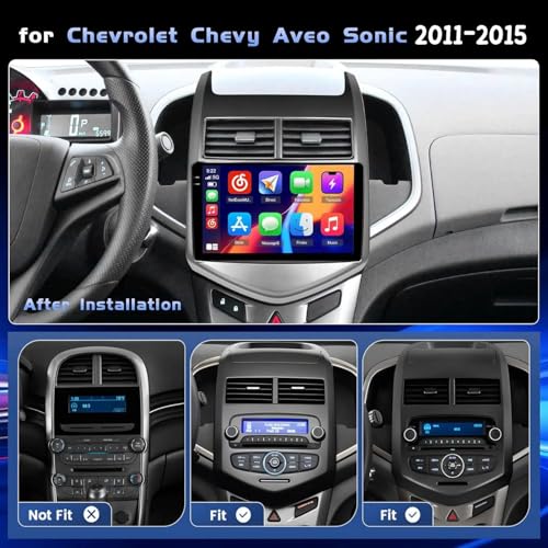 Hikity 4128G Android 15 Radio for Chevy Sonic 2011 2012 2013 2014 2015 9 Incell Full Touchscreen Stereo Wireless CarPlayAndroid Auto Bluetooth GPS Navigation 5G WiFi FMRDS AHD Backup Camera - Image 3