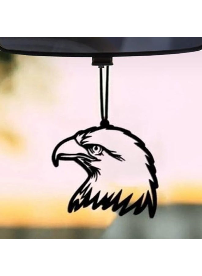 Rearview Mirror Hanging Pendant - Wood - Black (Eagle Head)