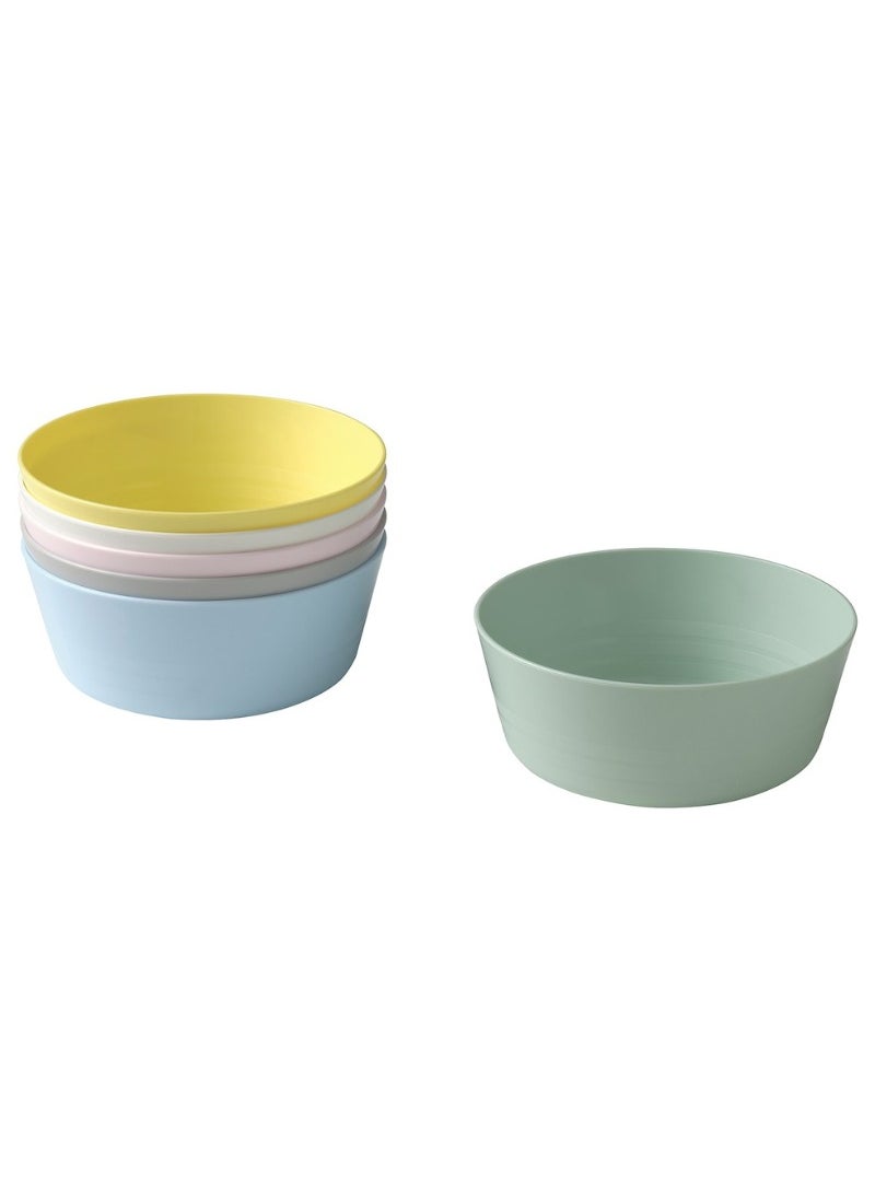 Kalas Children's Bowl Set, Mixed Colours, Stackable, 6-Pack, 11 cm  - Image 1