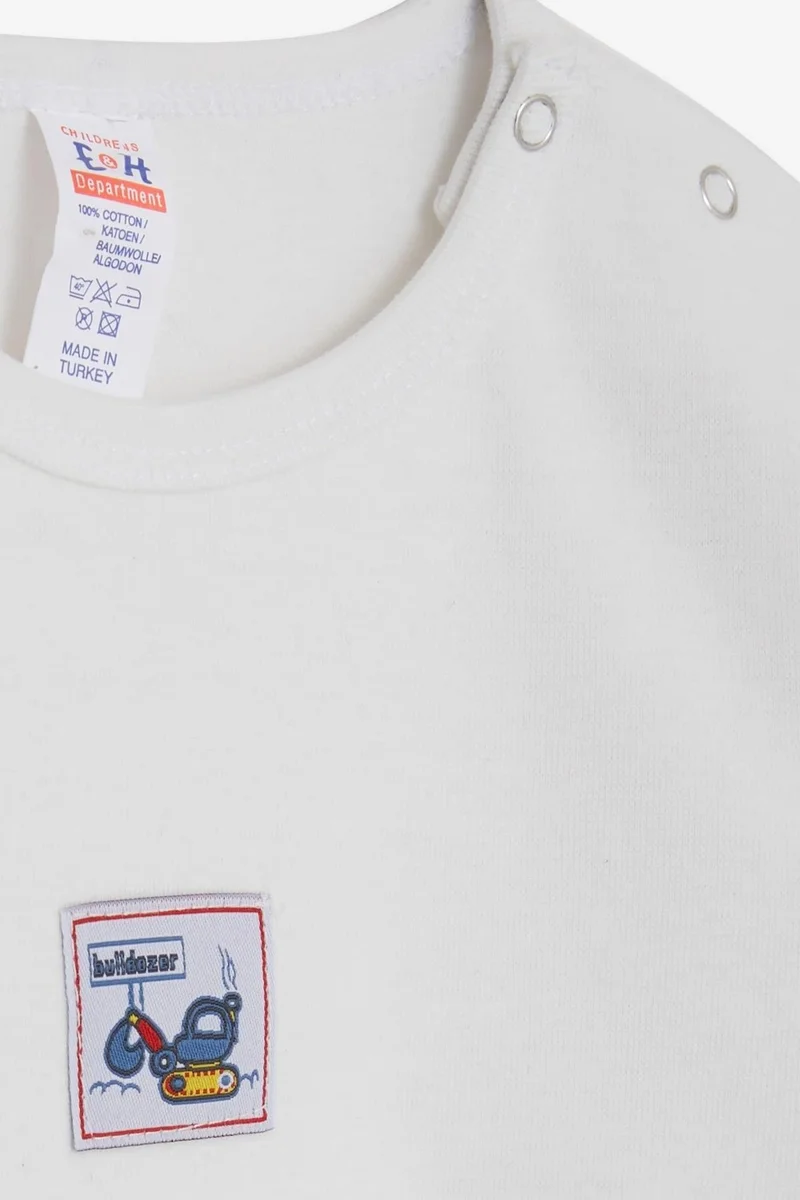 بريز Baby Boy Snapback Bodysuit Work Machine Printed 9 Months-3 Years, Off White