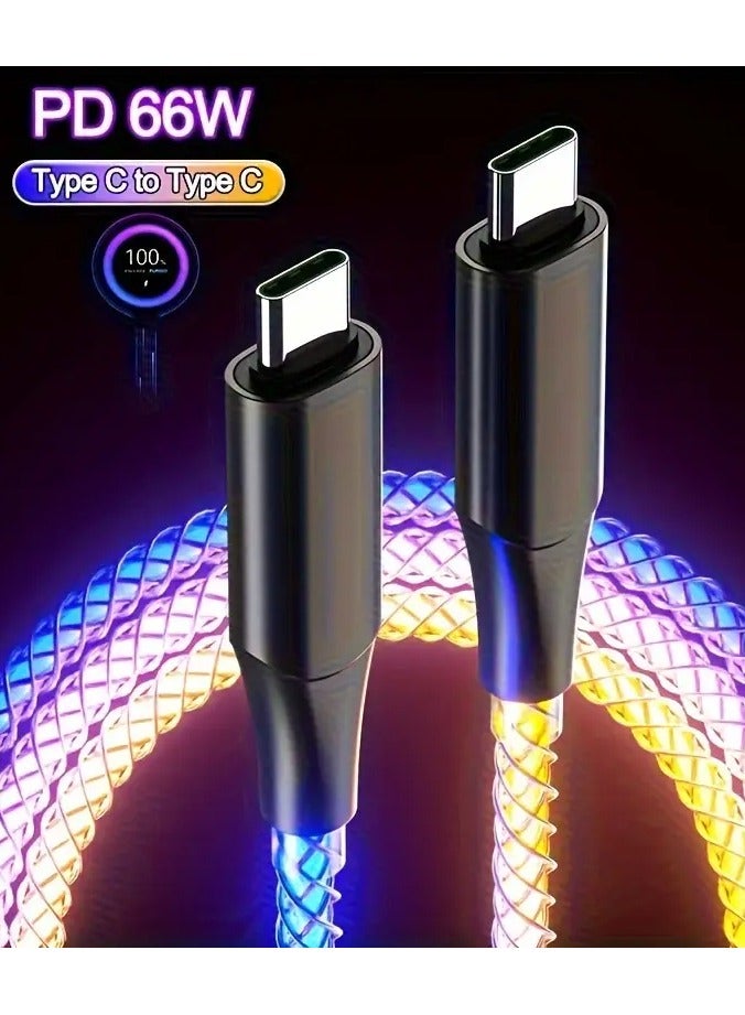 Type-C to Type-C Fast Charging Cable 66W – RGB Breathing Light, High-Speed Data & Quick Charge - Image 4