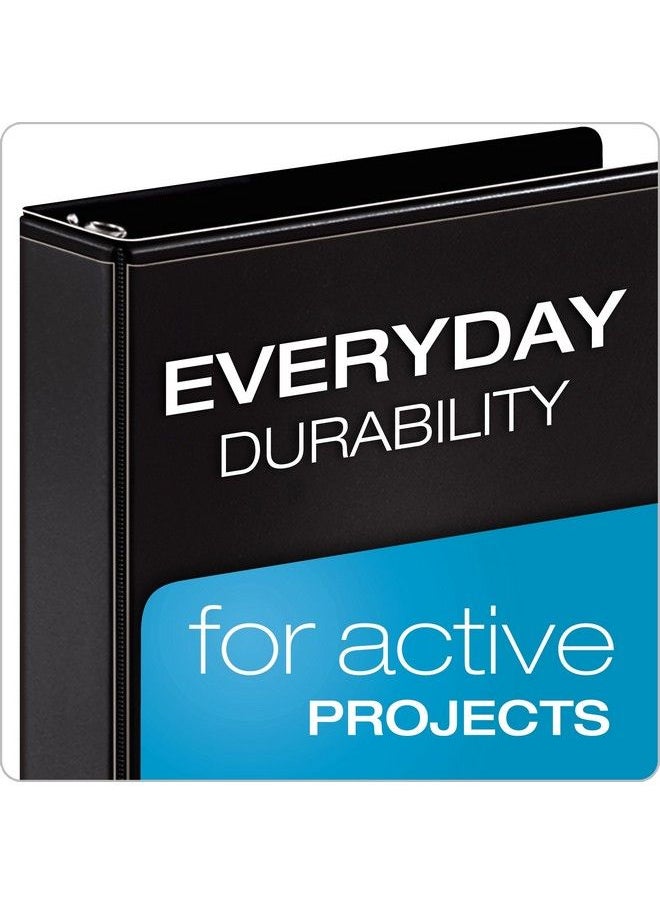 Cardinal 3 Ring Binder 3 Inch Performer Clearvue Binder Round Rings 625Sheet Capacity Customizable Clearvue Covers Pvcfree Black (67525)  - Image 3