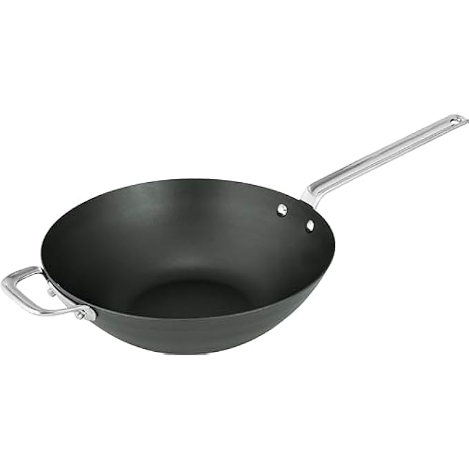 SCANPAN Black Iron Wok Pan 30 Cm Premium Carbon Steel High Temperature Resistance Multifunctional Pan With Ergonomic Handle Oven Safe Pfas Free - Image 1