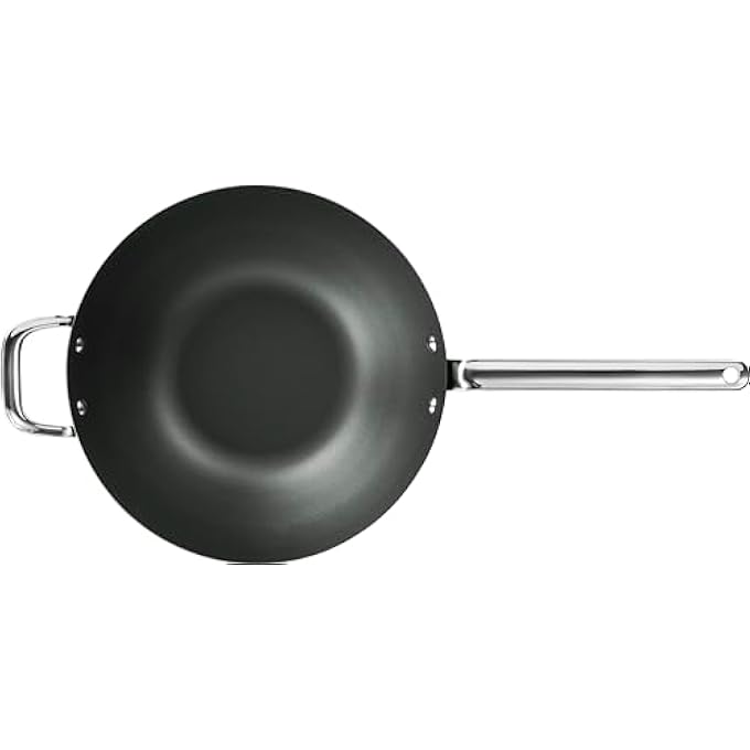 SCANPAN Black Iron Wok Pan 30 Cm Premium Carbon Steel High Temperature Resistance Multifunctional Pan With Ergonomic Handle Oven Safe Pfas Free - Image 4