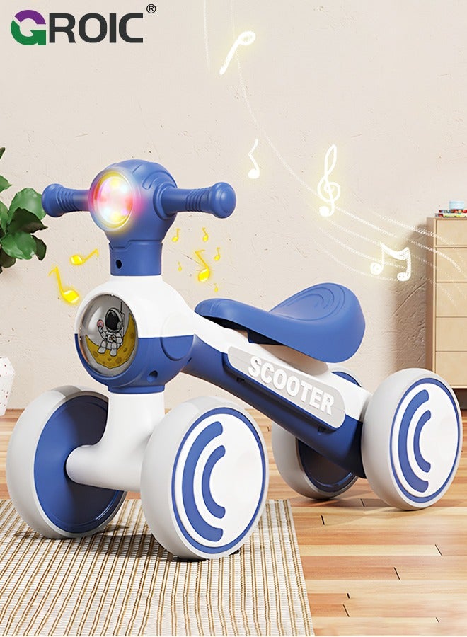 GROIC Toddler Scooter, Baby Ride-on Toy, Activity Walker Baby Racing Car, No Pedal & 4 Silence Wheels & Widened Seat & Wonderful Children's Music & Cool Headlights Pre-School First Riding Toys - Image 1