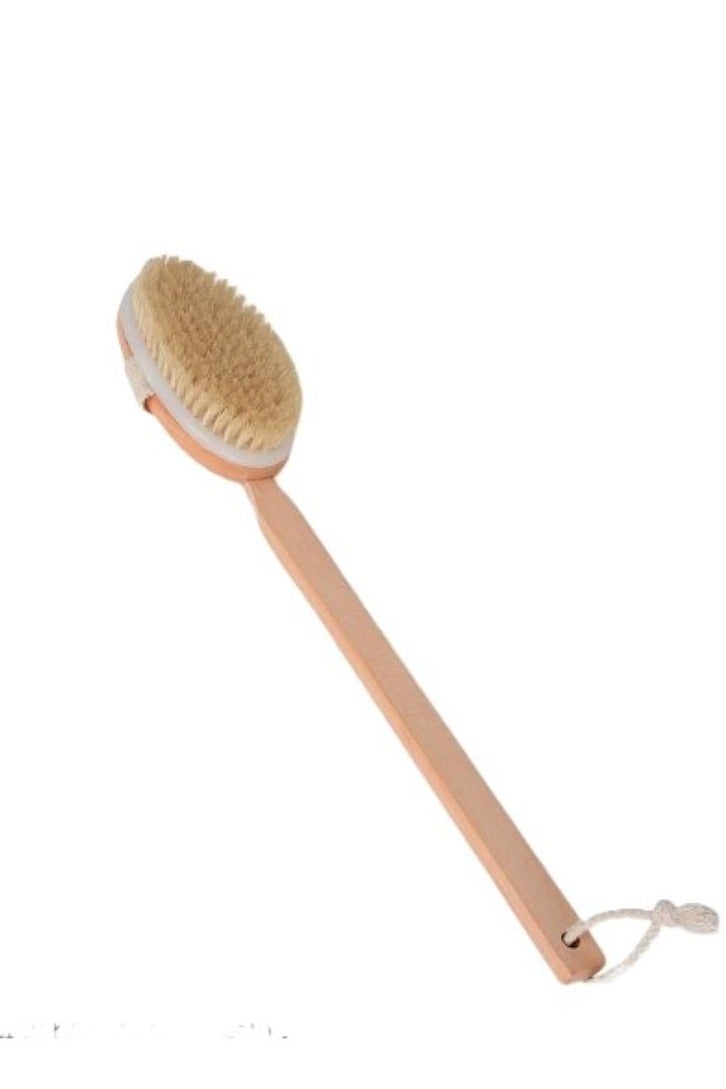 Exfoliating Long Handle Shower Body Brush Brown/White/Beige 