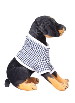 Tickles Tickles Soft Stuffed Plush Animal Sitting Rottweiler Dog Wearing Check Design Dress Toy for Kids Room (Color: Brown and Black Size: 30 cm) 