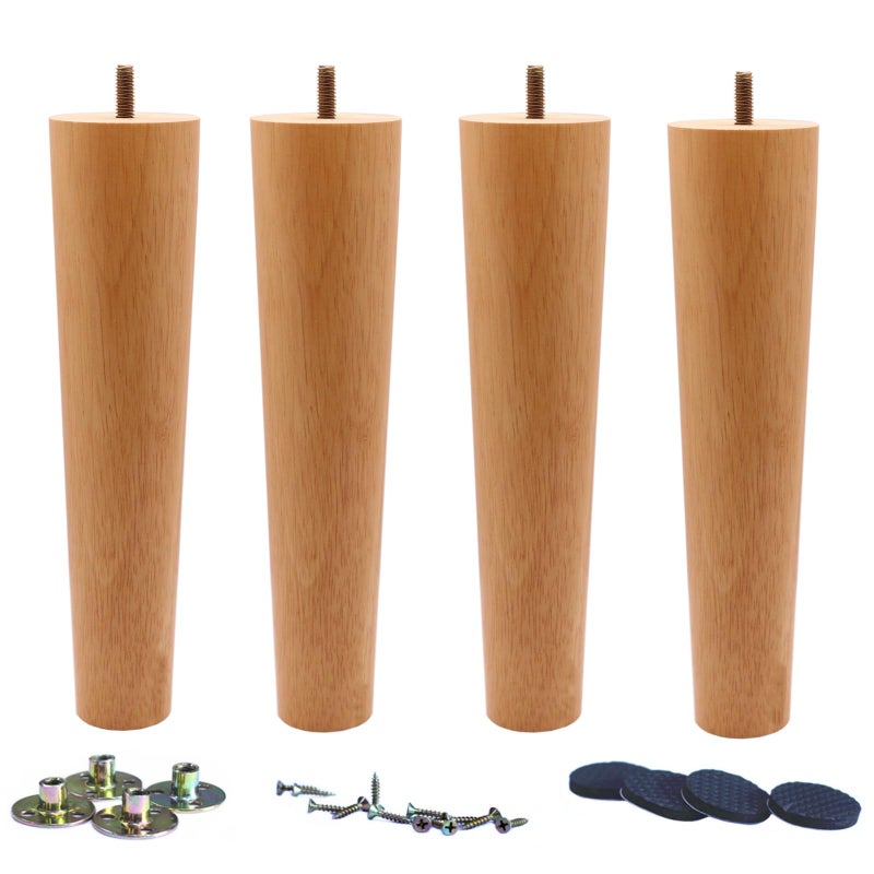 WEICHUAN 10 inch Solid Wood Furniture Sofa Chair Ottoman Dresser Coffee Table Cabinet Couch Legs Heavy Duty10 Straight Set of 4