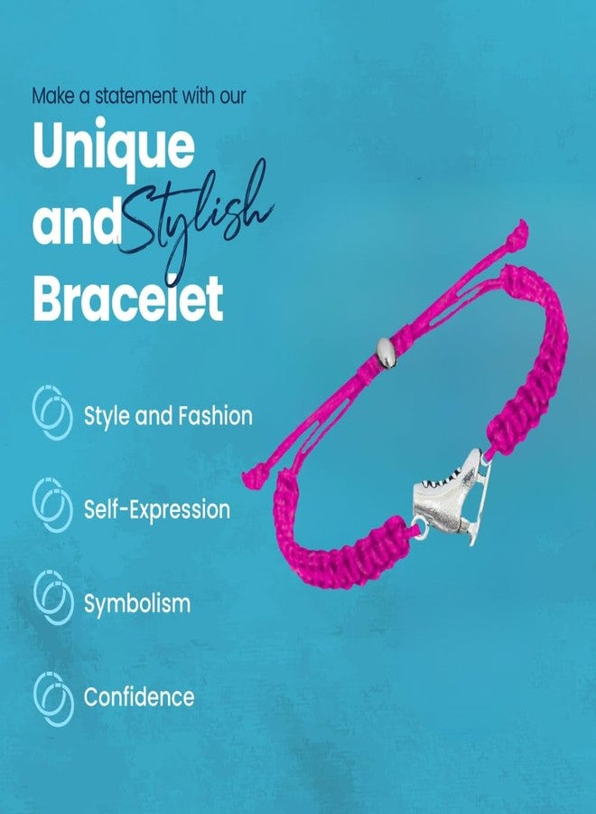 إنفينيتي كوليكشن سوار إنفينيتي كوليكشن للتزلج الفني - سوار وردي قابل للتعديل، مجوهرات تزلج على الجليد، هدايا لمحبي التزلج الفني وإكسسوارات التزلج على الجليد - Image 4