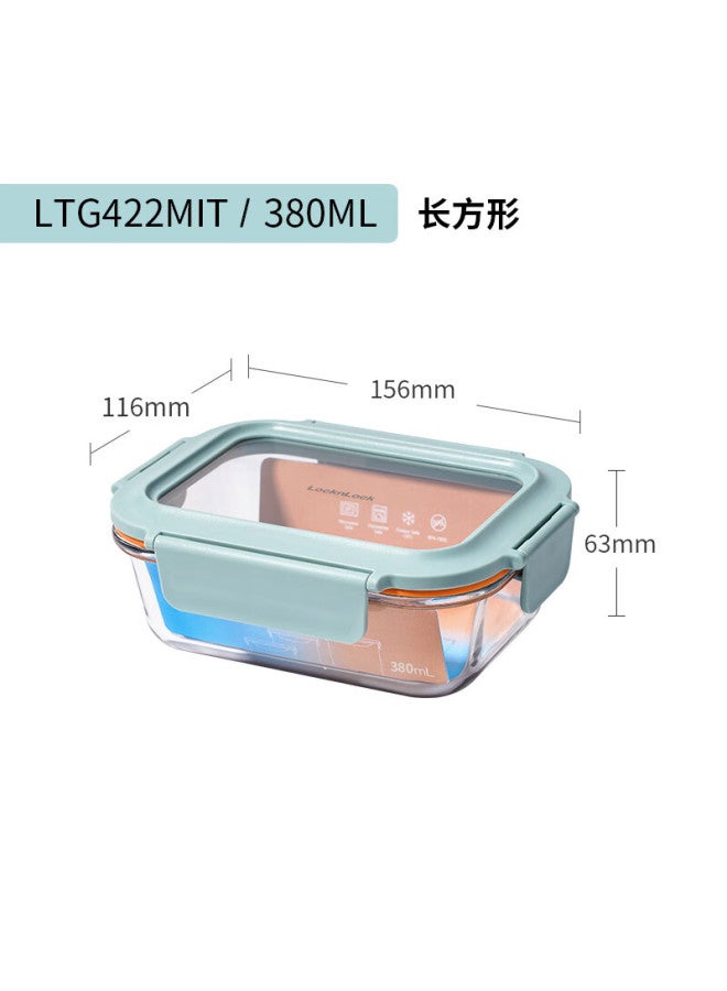 Locknlock Heat-resistant Glass Food Container, Microwave-safe Fruit Storage Box, Lunch Box Ltg422m_380ml - Image 1
