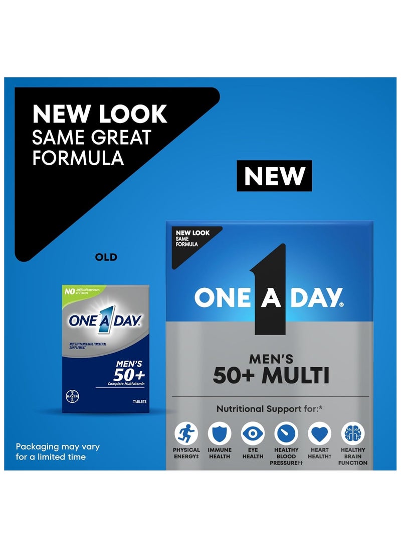 ONE A DAY باير ون-أ-داي، للرجال 50+، ميزة صحية، مكمل متعدد الفيتامينات/المعادن، 100 قرص - Image 2