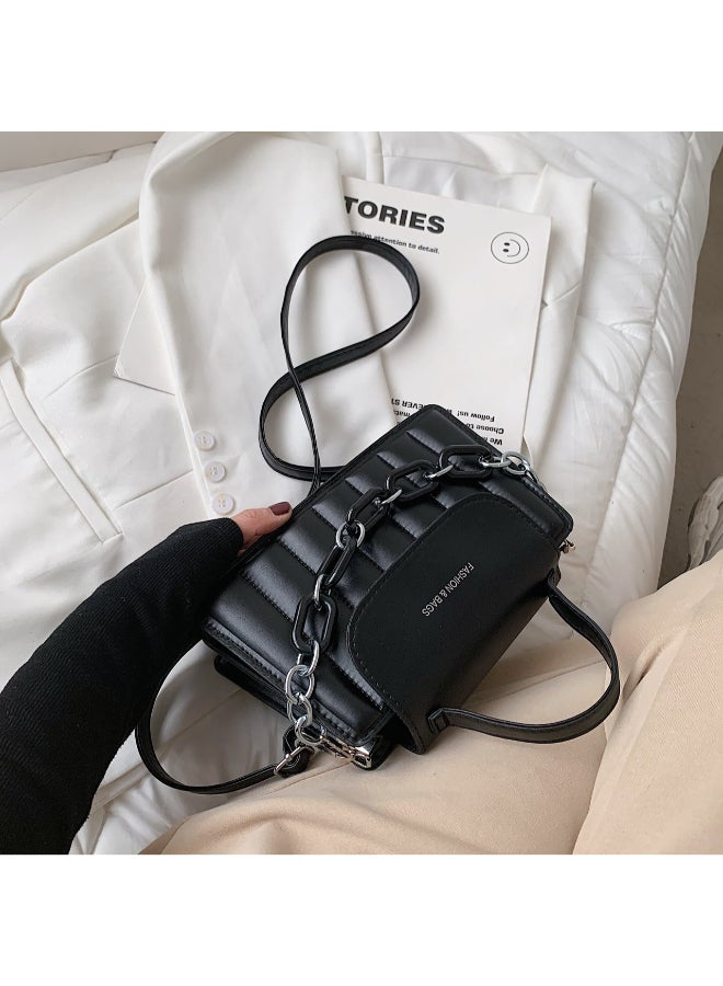 Sharpdo Chain Detail Crossbody Bag Black - Image 5