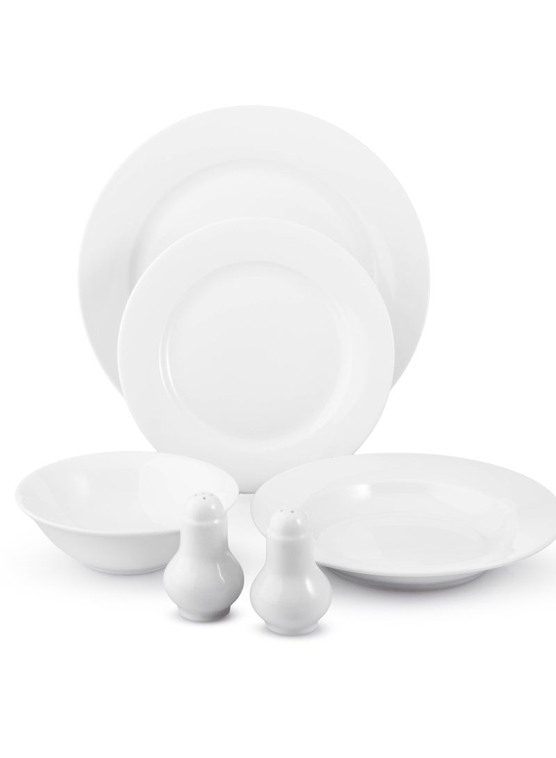 دانيا طقم سفرة بورسلان أبيض 26 قطعة – مثالي للاستخدام اليومي والضيافة - Image 4