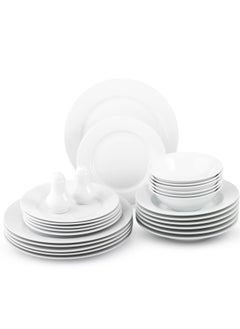 Dania 26-piece porcelain dining set with silver line, suitable for 6 people  - Image 1