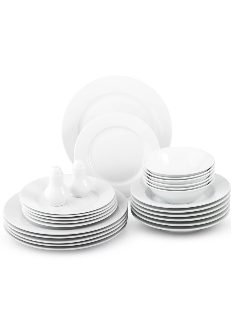 Dania - 26-piece porcelain dining set with silver line, suitable for 6 people - Image 1