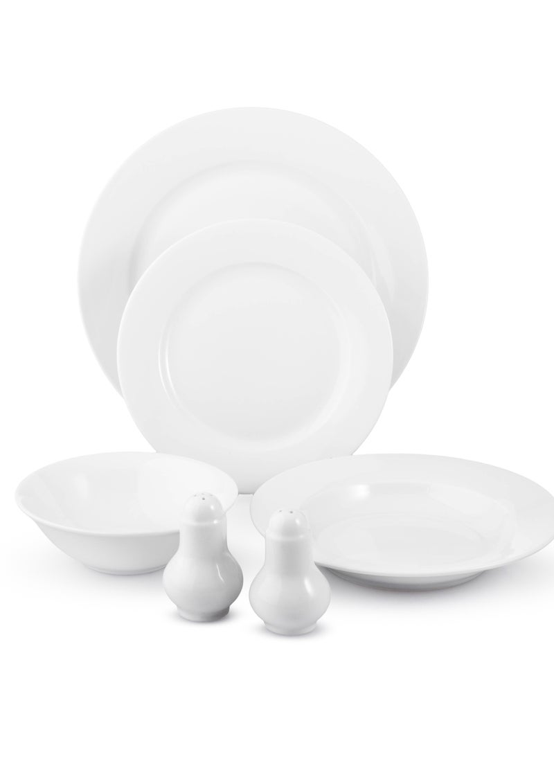 Dania - 26-piece porcelain dining set with silver line, suitable for 6 people - Image 1
