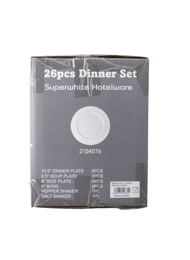 Dania - 26-piece porcelain dining set with silver line, suitable for 6 people - Image 1