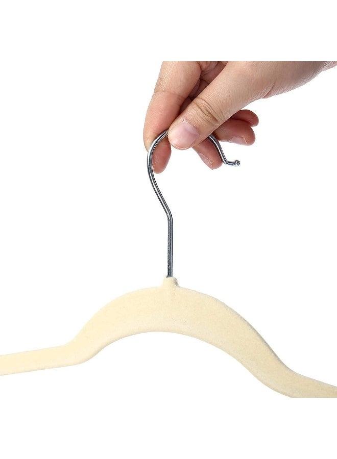 Red Dot Gift Red Dot Gift 100-Pack Beige Non-Slip Velvet Hangers 44.5cm With 360 Degree Rotatable Hook - Durable & Slim - Non Slip Hangers for Coat Hangers - Pant Hangers - Image 5