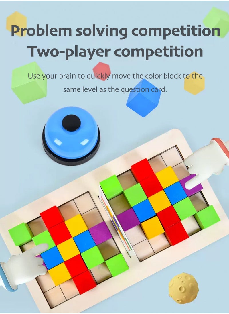LOOPITYS - Double player battle, three-dimensional building blocks, children's puzzle table, game space, early education thinking, parent-child interactive toys - Image 1