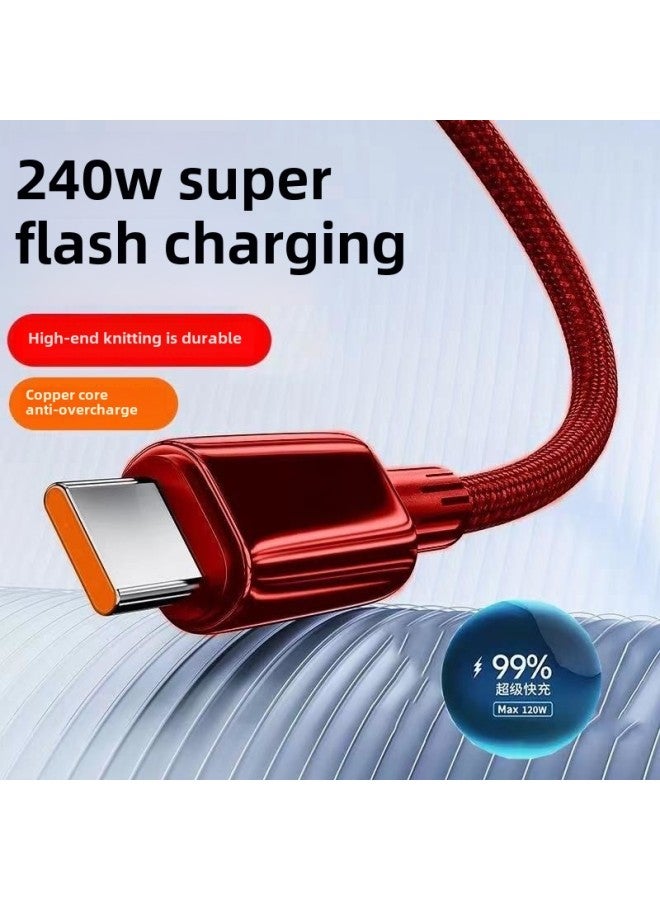 Typec Data Line 240W Super Fast Charging For Huawei P30/40 Glory Nova6/7/8 Charging Line 6A-Color:1.5m : Classy Pure Copper Does Not Damage The Machine - Does Not Get Hot - Fanyin Black  1 Pack - Image 5