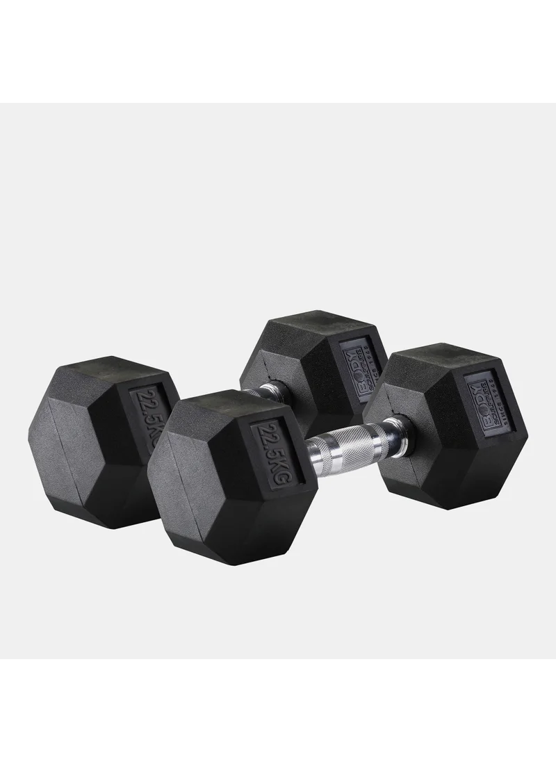 بودي سكلبتشر Hex Rubber Dumbbell - 22.5Kg (1 Pair)