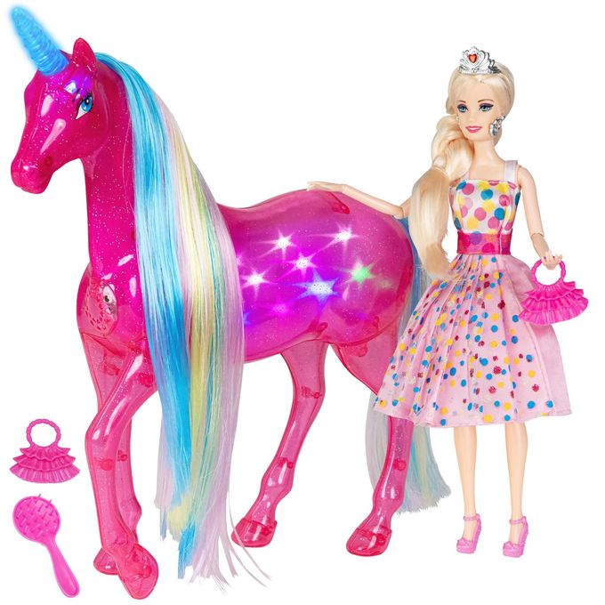 Bettina My Dreamy Unicorn and Princess Doll Playset, Large Size Unicorn Toys with Magical Rainbow Lights & Realistic Horse Sounds, Ideal Unicorn Gifts Horse Play Set for Girls 3-9 - Image 5