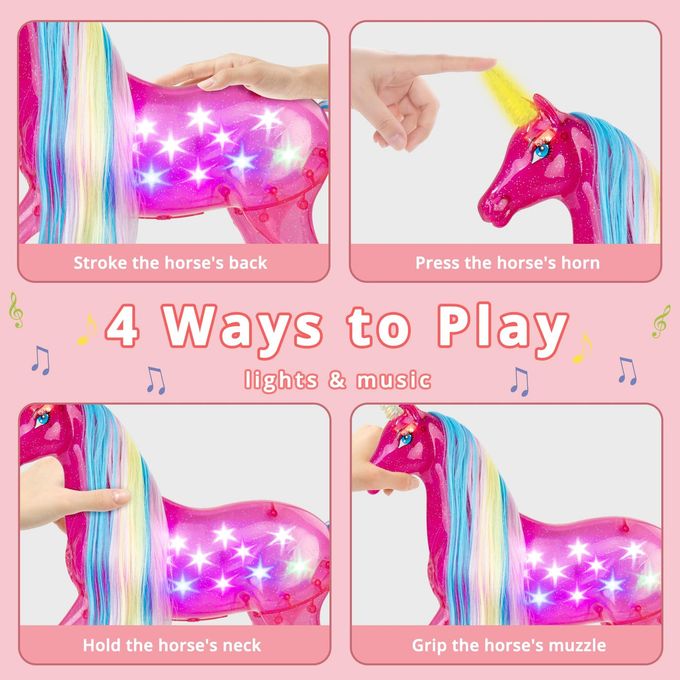 Bettina My Dreamy Unicorn and Princess Doll Playset, Large Size Unicorn Toys with Magical Rainbow Lights & Realistic Horse Sounds, Ideal Unicorn Gifts Horse Play Set for Girls 3-9 - Image 2