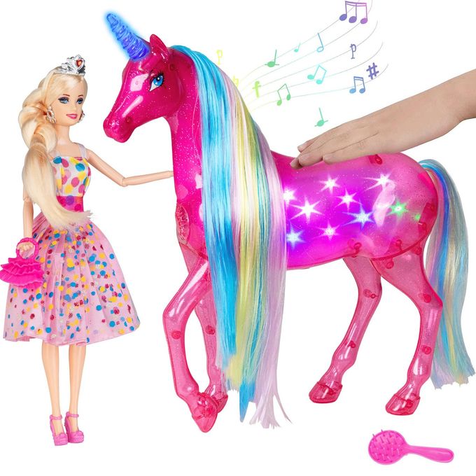 Bettina My Dreamy Unicorn and Princess Doll Playset, Large Size Unicorn Toys with Magical Rainbow Lights & Realistic Horse Sounds, Ideal Unicorn Gifts Horse Play Set for Girls 3-9 - Image 1