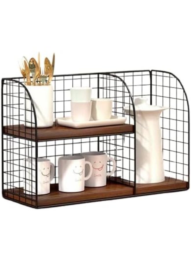 Coffee Organizer Stand with 3 Sturdy Wooden Shelves - Image 1