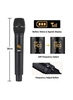 Generic Karaoke Wireless Microphone UHF Handheld Wireless Microphone with 1/4" Input Charge Receiver Professional Dynamic Cordless Microphone for Singing Lecture Wedding Church Classroom  - Image 2