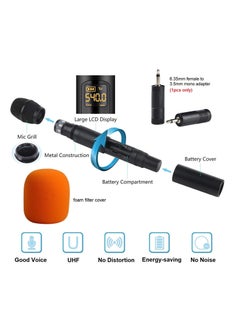 Generic Karaoke Wireless Microphone UHF Handheld Wireless Microphone with 1/4" Input Charge Receiver Professional Dynamic Cordless Microphone for Singing Lecture Wedding Church Classroom  - Image 4