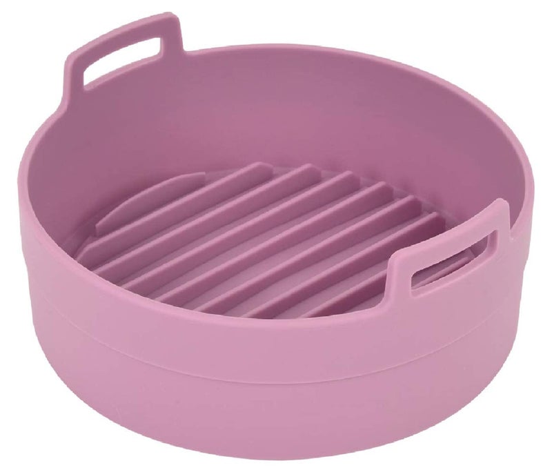 Premium Air Fryer Silicone Pot Bowl Basket 3 to 5 QT  Food Safe Air Fryers Oven Accessories  Easy to Clean  Replacement of Parchment Liners  75 inches in diameter Pink