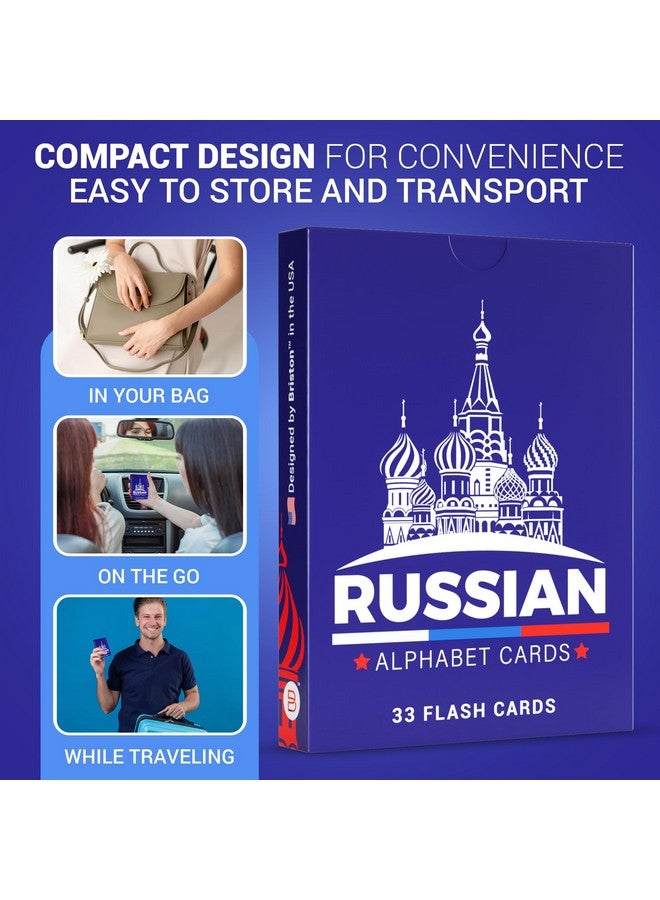 Briston Russian Alphabet Flash Cards 33 - Educational Cyrillic Language Learning Resource with Pictures for Memory & Sight Words - Fun Game Play - Grade School, Classroom, Homeschool Supplies - Briston Brand  - Image 5