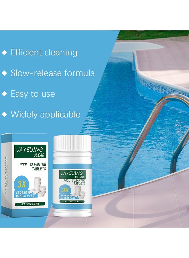 Jaysuing Pool Cleaning Tablets, Pool Clarifier, Ultimate Clarity Booster For Crystal Clear Water, Fast Acting & Long Lasting, Reduces Cloudiness, Enhances Filter Performance, Safe For All Pools, 100g - Image 2