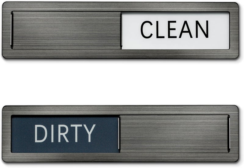 SETTER HOME Clean dirty magnet for dishwasher, Premium Stainless Steel Black Clean Dirty Sign Indicator - Grade 304 Clean Dirty Magnet for Dishwasher, Easy to Read with Extra Adhesive Tape (Black/white) - Image 1