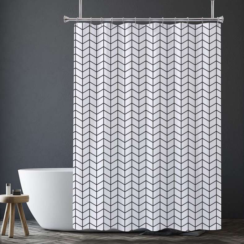 Pan Home Herringbone Shower Curtain 180x180cm-White