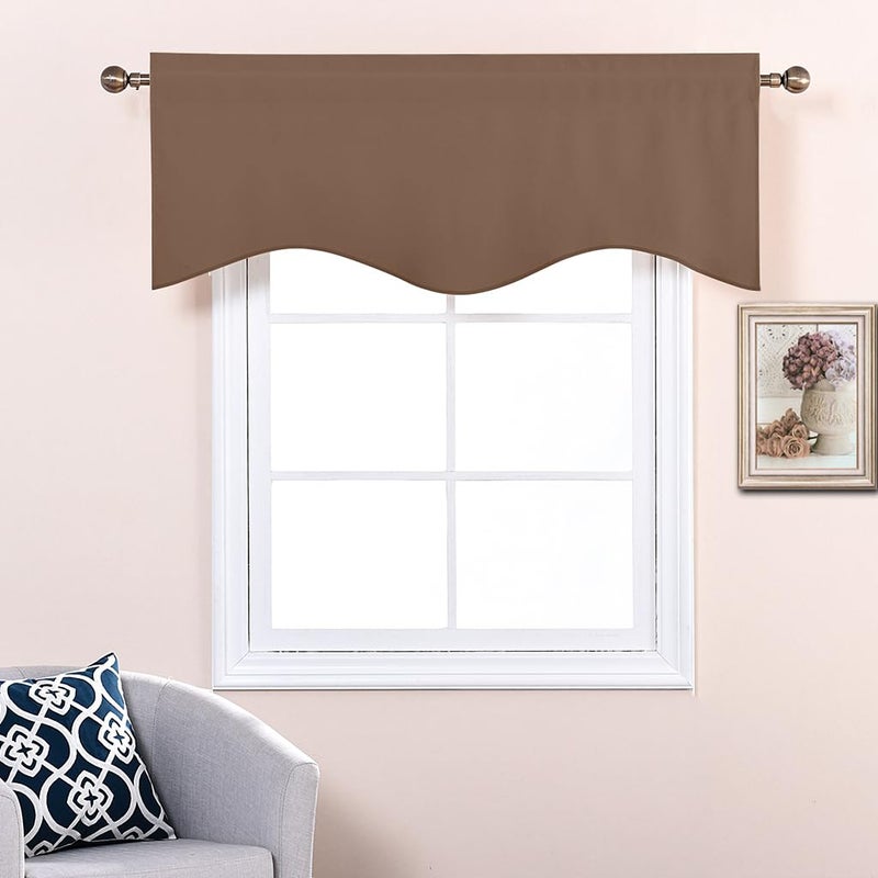 NICETOWN Room Darkening Cappuccino Curtain Valances - Solid Home Fashion 52 inches by 18 inches Rod Pocket Valance Curtain Panels for Small Window, Short Drapes/Draperies, Set of 4 Pieces - Image 5