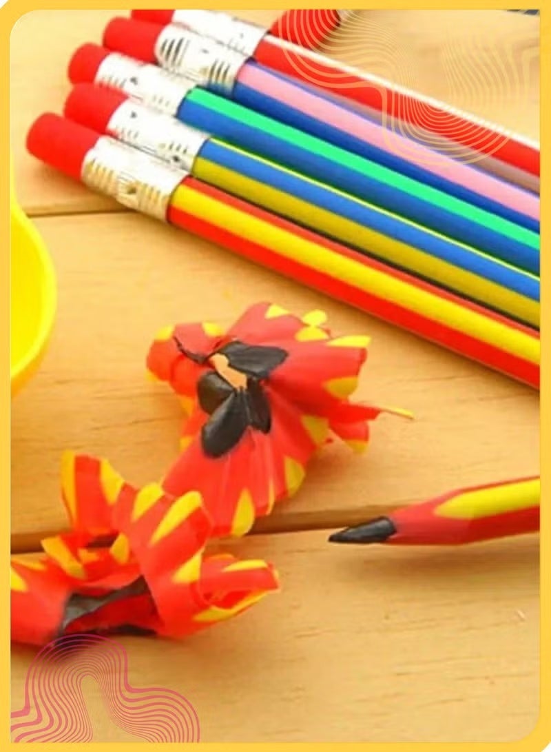 HPRT Flexible Bendy Pencils 25 Pack, Plastic Novelty Writing Tools With Erasers For Kids, School, Drawing, Party Bag Gifts (18 cm) - Image 5