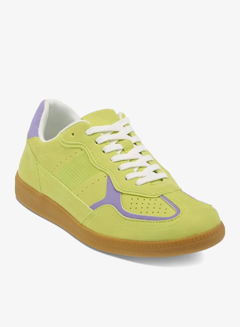 Womens Textured Lace-Up Ankle Sneakers