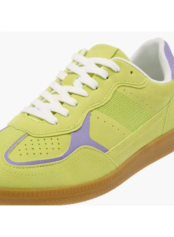 Flora Bella By Shoexpress Womens Textured Lace-Up Ankle Sneakers